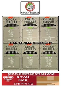 ORGAN DBX1 16X231 16X257 1738 DIF SIZE INDUSTRIAL L/STITCH SEWING MACHINE NEEDLE - Picture 1 of 8