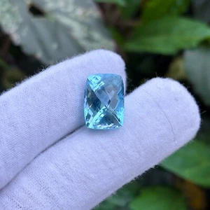 Cojín corte facetado 14,6 quilates topacio azul natural piedras preciosas sueltas para hacer joyas - Imagen 1 de 6