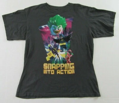 Boys Lego BATMAN & ROBIN The Joker Snapping Into Action Gray SS T Shirt Size XXL - Image 1 of 4