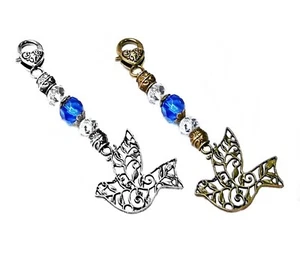 Something Blue charms, clip on handbag, key finder keeper, peace dove, gift - Picture 1 of 2