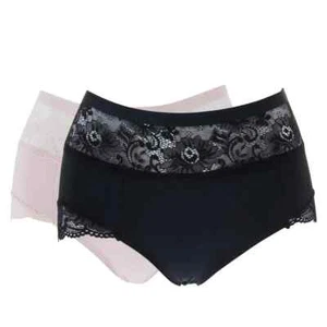 Rhonda Shear 2-pack Body Brief-Black/Blush-2X-NEW-652686 - Picture 1 of 4