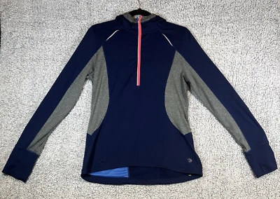 Chaqueta deportiva para mujer MPG grande azul gris rosa yoga atlética cuarto cremallera Foto 1 de 4