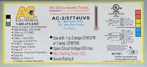 AC Electronics 120/277V 1 Or 2 Lamp Electronic Ballast 57W AC-2/57T4UVS - Picture 1 of 4