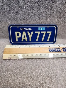 1979 Nevada Wheaties Post Cereal Miniature Bike State Metal License Plate - Picture 1 of 1