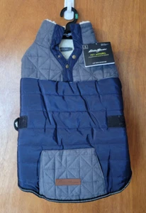 Eddie Bauer Dog Vest/Coat/Jacket Blue & Gray, Fleece Lined Size Large NWT - Picture 1 of 8