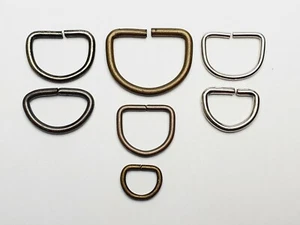 6 Stück D-Ringe 10, 17, 20, 25mm Halbringe D-Ring Metall Hohe Qualität ☆☆☆☆☆ - Picture 1 of 8