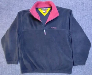 Tommy Hilfiger Sudadera Para Hombre Grande Azul Marino Logo Bordado Exterior Camping Caminata - Imagen 1 de 9