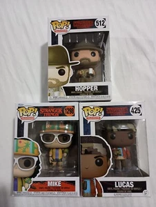 Funko Pop Television Stranger Things Lot Of 3 New Hopper 512 Mike 1298 Lucas 425 - Picture 1 of 23