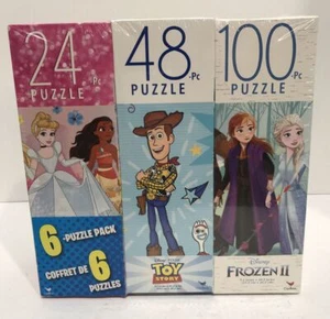 Disney Princess Puzzle Toy Story Frozen 2 Mickey Jigsaw 6 PACK FAST SHIPPING - Picture 1 of 6