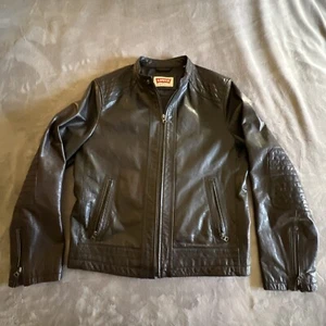 Levi’s Brown leather Jacket Size M Medium Genuine Leather With Polyester Lining - Picture 1 of 11