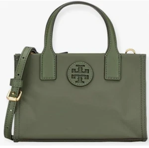 Tory Burch Ella Palm Leaf Green Nylon Tote Mini Travel Bag Purse Crossbody NWT - Picture 1 of 3