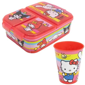 Juego de almuerzo Hello Kitty Kuromi Melody 2 piezas lata de pan con 3 cámaras vaso - Imagen 1 de 8