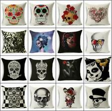 18x18 Pillow Sofa Skull Case Cover Decor Throw Cotton Home Fashion Cushion