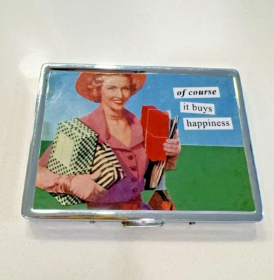 Estuche rígido vintage revisitado Anne Taintor titular de tarjeta de identificación por supuesto que compra Happine Foto 1 de 4