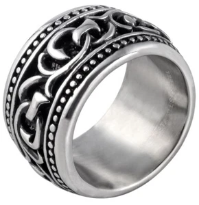 Herren Ring aus Edelstahl - Edelstahlring Akzent - Rocker - Biker - Motiv 5 -Neu - Bild 1 von 1