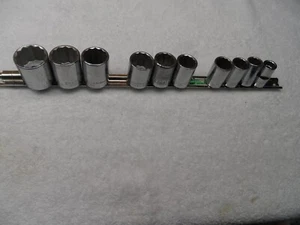 Craftsman 1/2" Drive SAE Shallow Socket Set, USA, 12pt 10 pcs (1/2 to 1-1/8) - Picture 1 of 14