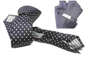 Ensemble Cravate Slim Et Sac à Main Homme Bleu Pois Blancs Cravate Mouchoir Soie - Imagen 1 de 2