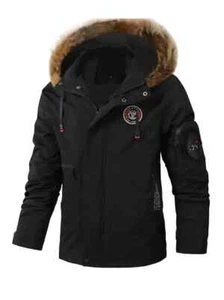 Winter Mens Fleece Mid-length Thicken Hooded Coat Cotton Jacket Outwear BIG 3XL - Picture 1 of 4