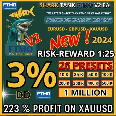SHARK TANK V2 FTMO EA LOW DD HIGH ROI INSTANT PASS - Image 1 of 4