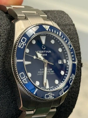 DS Action Diver 40,5 mm Powermatic 80 azul, titanio C048,407,44,04 ¡SIN PRECIO BASE! Foto 1 de 4