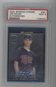 2002 BOWMAN CHROME JOE MAUER AUTO AUTOGRAPH RC ROOKIE SIGNED #391 PSA 9 - Picture 1 of 1