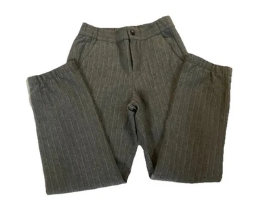 Pantalones de vestir JANIE AND JACK gris mezcla de lana a rayas laterales cejas talla 7 años Foto 1 de 4