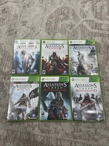 Microsoft Xbox 360 CIB COMPLETE ASSASSINS CREED 1-6 BUNDLE LOT Ubisoft Gaming - Picture 1 of 21