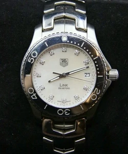 Reloj para hombre Tag Heuer Link Diamante Fecha WJ1114-0 Cuarzo SS Esfera Perla 39MM en caja - Imagen 1 de 10
