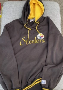 Vintage 1980s Pittsburgh Steelers Hooded Two Tone Sweatshirt Adult XL The Game - Picture 1 of 9
