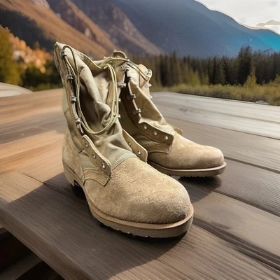 New BELLEVILLE Size 9W Hot Weather Steel Toe Desert Sand Combat Boots Made USA - Image 1 of 4