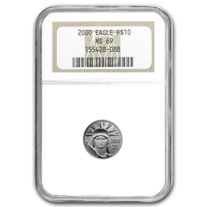 2000 1/10 oz American Platinum Eagle MS-69 NGC - Picture 1 of 4