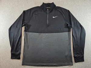 Mens Nike Dri-Fit Black & Gray Long Sleeve Running Shirt Size XL Performance Top - Picture 1 of 7