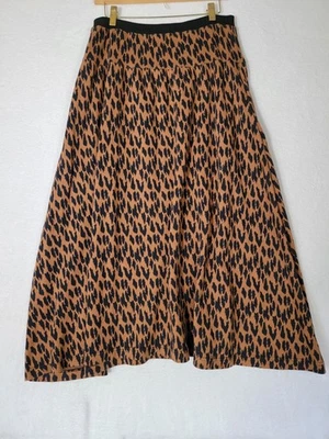 De Colección Adrienne Vittadini Falda Algodón Mujer M Estampado Leopardo Midi Línea A Mobwife  Foto 1 de 4