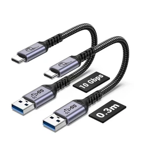 Android Auto USB C Cable 10Gbps 1FT 2 Packs, C 3.1 Gen 2 1ft, 1ft - Afbeelding 1 van 6