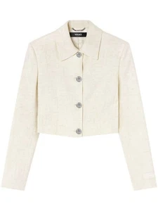 BNWT Versace Malfilé Silk-Blend Crop Jacket Size 44/L $2,275 - Picture 1 of 5