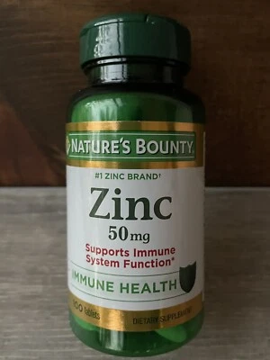 Nature’s Bounty Zinc 50mg Caplets 100 Count Immune Support Exp 07/27 - Image 1 of 4