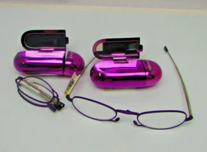 Visioncraft Folding Rdrs Metallic PRP Gwendolyn w/ MIR hard case +1.50, 2 Pack - Picture 1 of 5