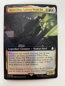 MTG Three Dog, Galaxy News DJ (0430) *Foil* Ext Art Fallout NM/MT Free Shipping - Picture 1 of 9