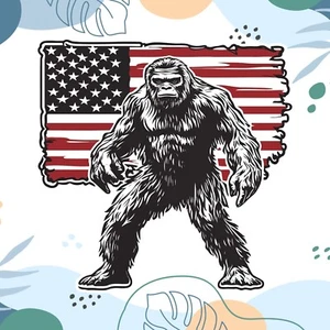 Calcomanía adhesiva bandera americana Sasquatch Yeti Bigfoot para parachoques de ventana de camión de automóvil - Imagen 1 de 12