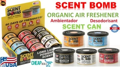 SCENT BOMB ORGANIC CAR AIR FRESHENER SCENT CAN (60 DAYS OF FRESHNESS) 1.5 OZ CAN