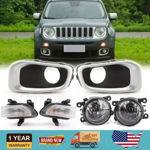 Front Fog Light w/ Lamp Cover Park Turn Signal Light For 2015-2018 Jeep Renegade - Picture 1 of 18