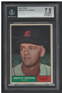 1961 Topps #106 Whitey Herzog BVG 7.5 NR MINT+ VINTAGE BEAUTY OF HALL OF FAMER - Picture 1 of 2