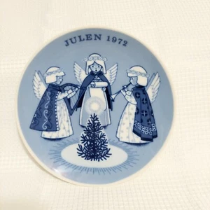 Porsgrund Norway 1972 Christmas Blue & White Plate Hark The Herald Angels Sing - Picture 1 of 4