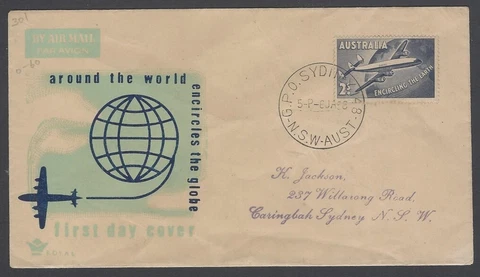 AOP Australia 1958 2s Airplane ROYAL FDC Cover
