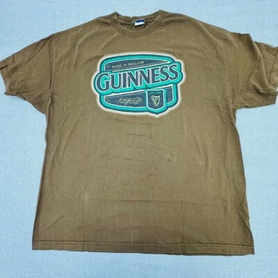 Guinness Puffed 乙烯基标志 T 恤棕色男式 2XL — 第 1/4 张图片
