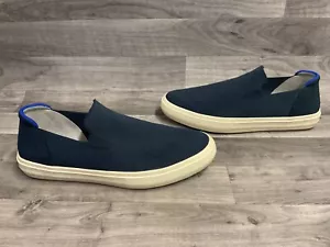 Zapatos Rothys The Sneaker sin cordones para mujer 12,5 para hombre 11 azul marino blanco lona - Imagen 1 de 11