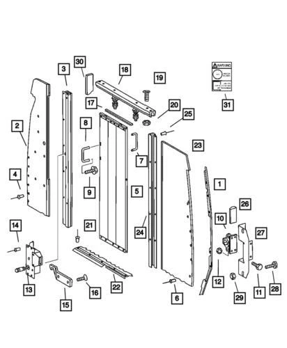 Riel de partición de carga trasero genuino Mopar 2003-2006 Dodge Sprinter 2500 5104309AA Foto 1 de 1