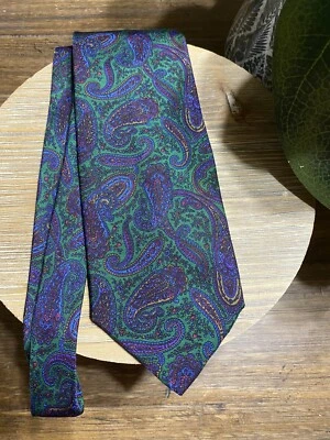 Corbata Henry A La Pensee diseño cachemir seda usada en excelente estado hecha en Francia Foto 1 de 4