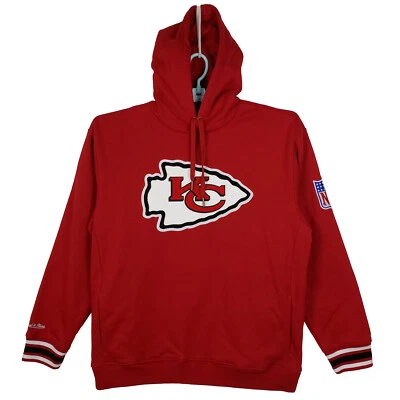 KC Chiefs Mitchell & Ness NFL большой пуловер толстовка с капюшоном шениль стежок искусства красный новый с Ярлыками - Изображение 1 из 4