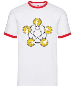 Rock Paper Scissors Lizard Spock - Mens Ringer - Funny Big Bang Sheldon - Picture 1 of 7
